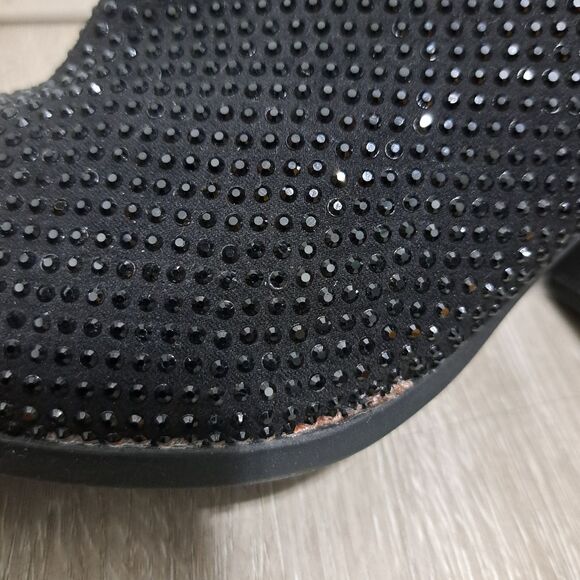 Juicy Couture Shimmer Rhinestones Whimsygoth Chunky Heel Ankle Boots Size 8.5 - Picture 13 of 15